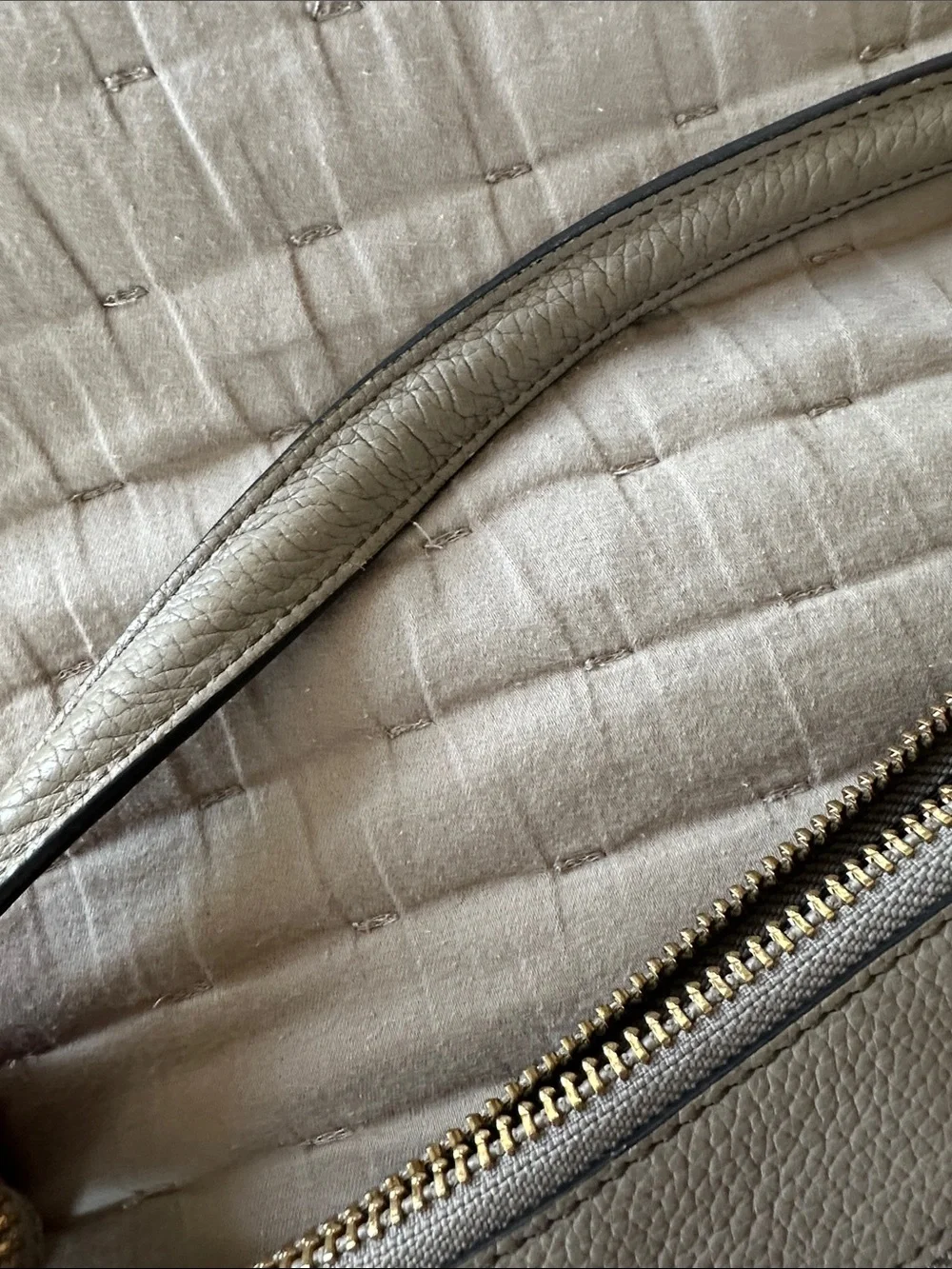 Anya Hindmarch Light Gray and Silver Leather Hobo